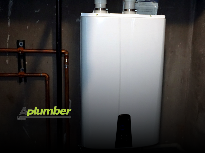 tankless water heater in a bathroom