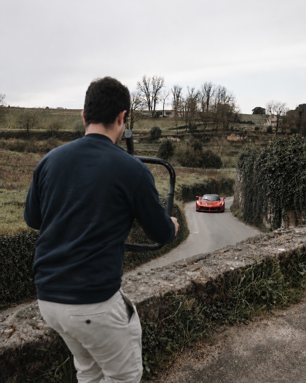 équipe en tournage vidéo automobile