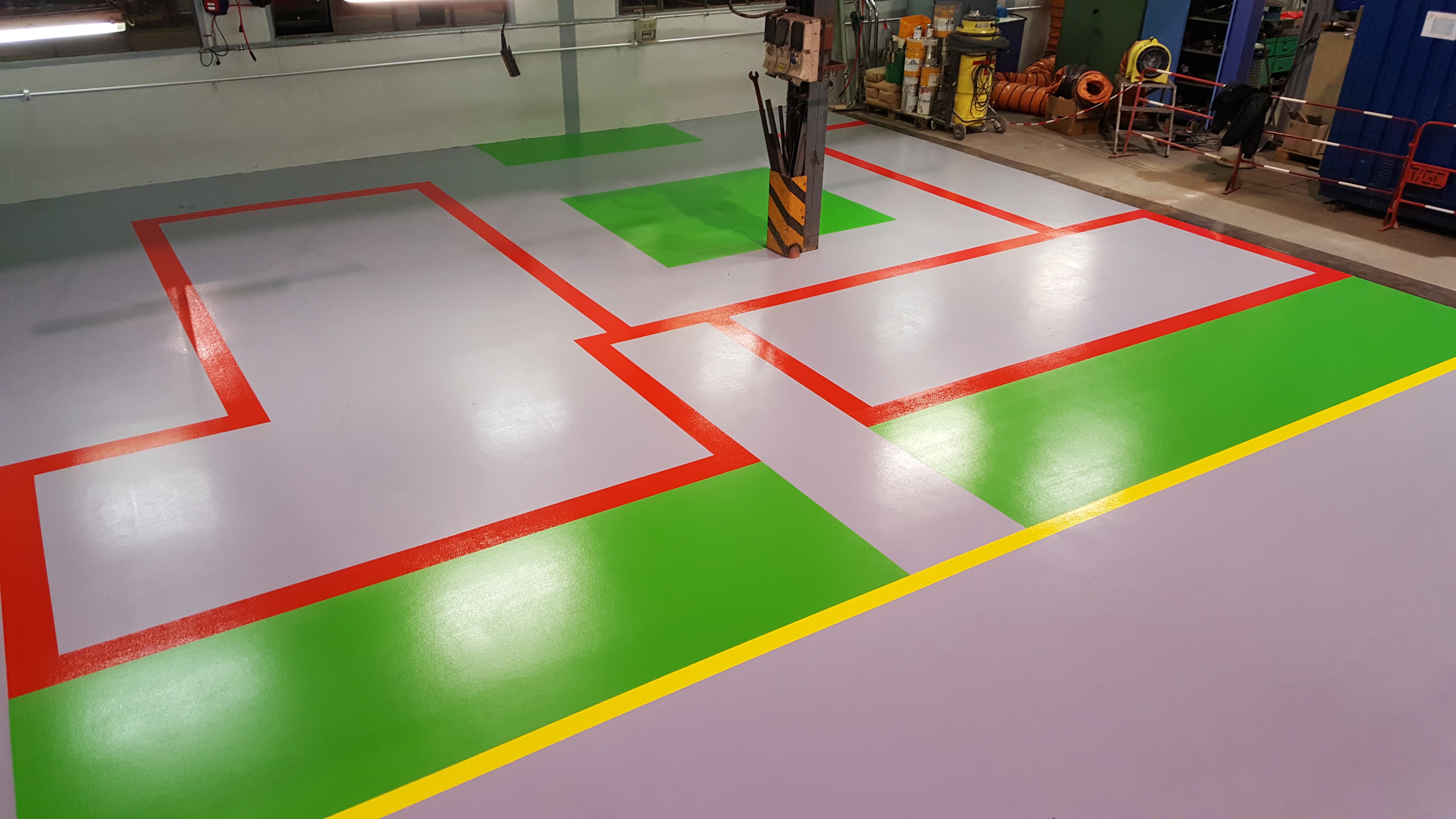 Revêtement de sol industriel avec marquage 