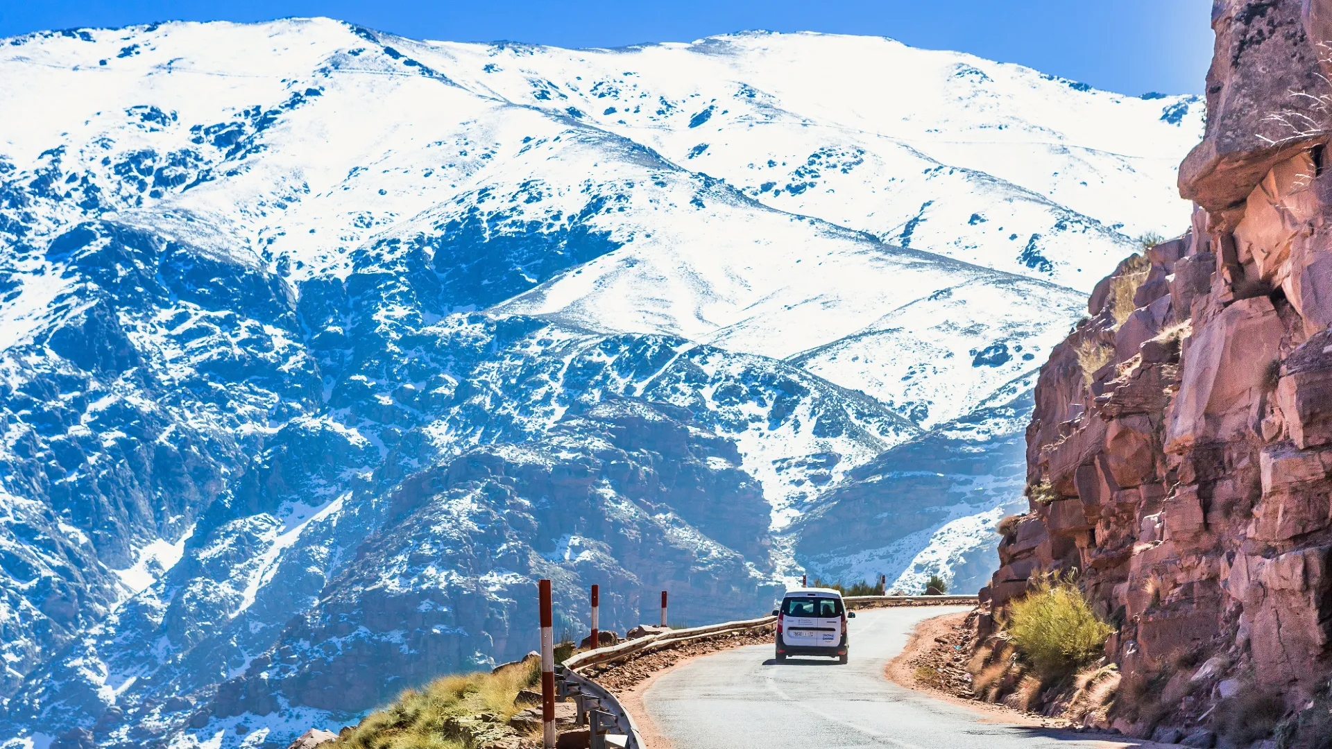 Quiet mountain road through the High Atlas