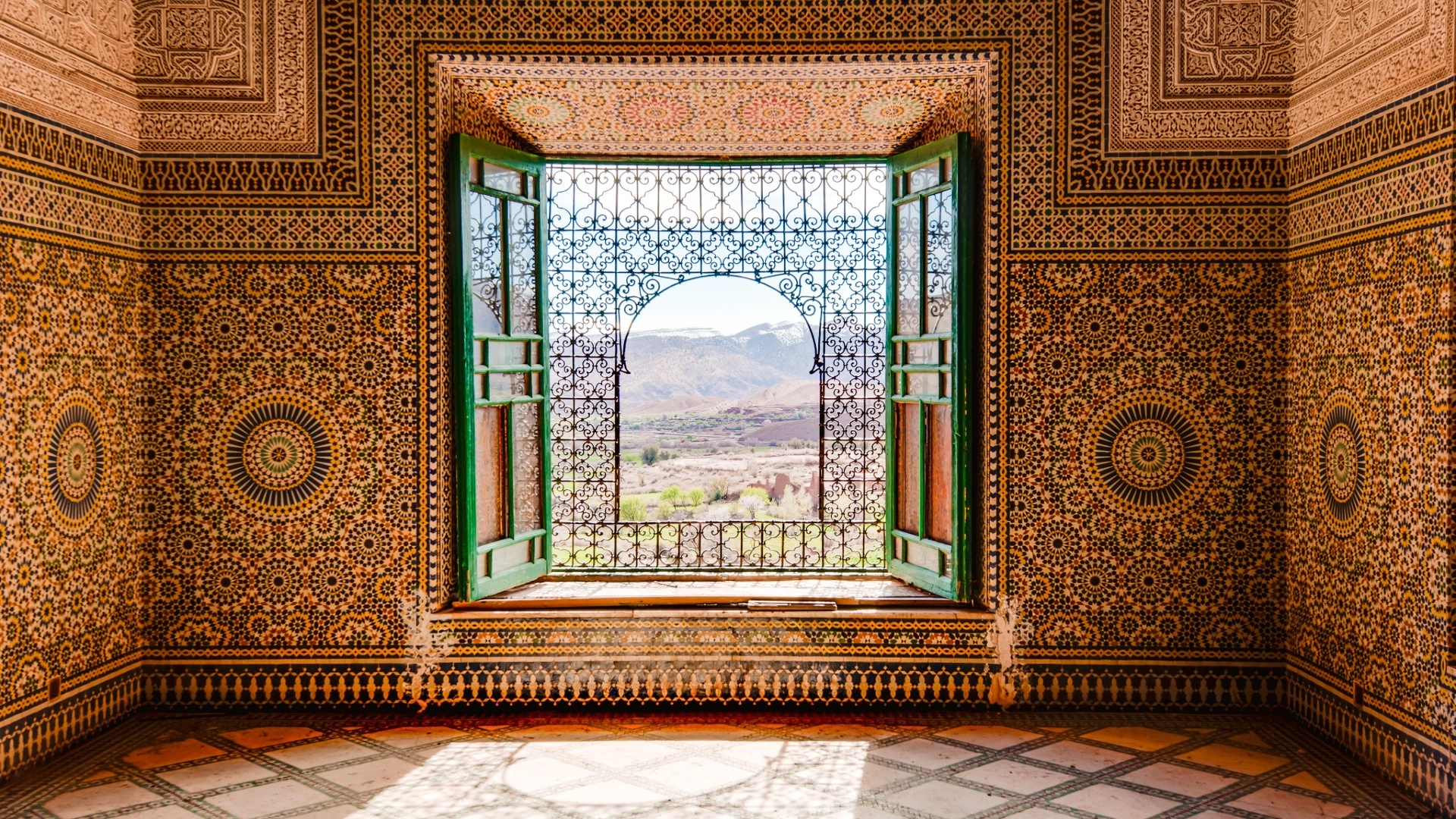 Telouet Kasbah Morocco interior zellij