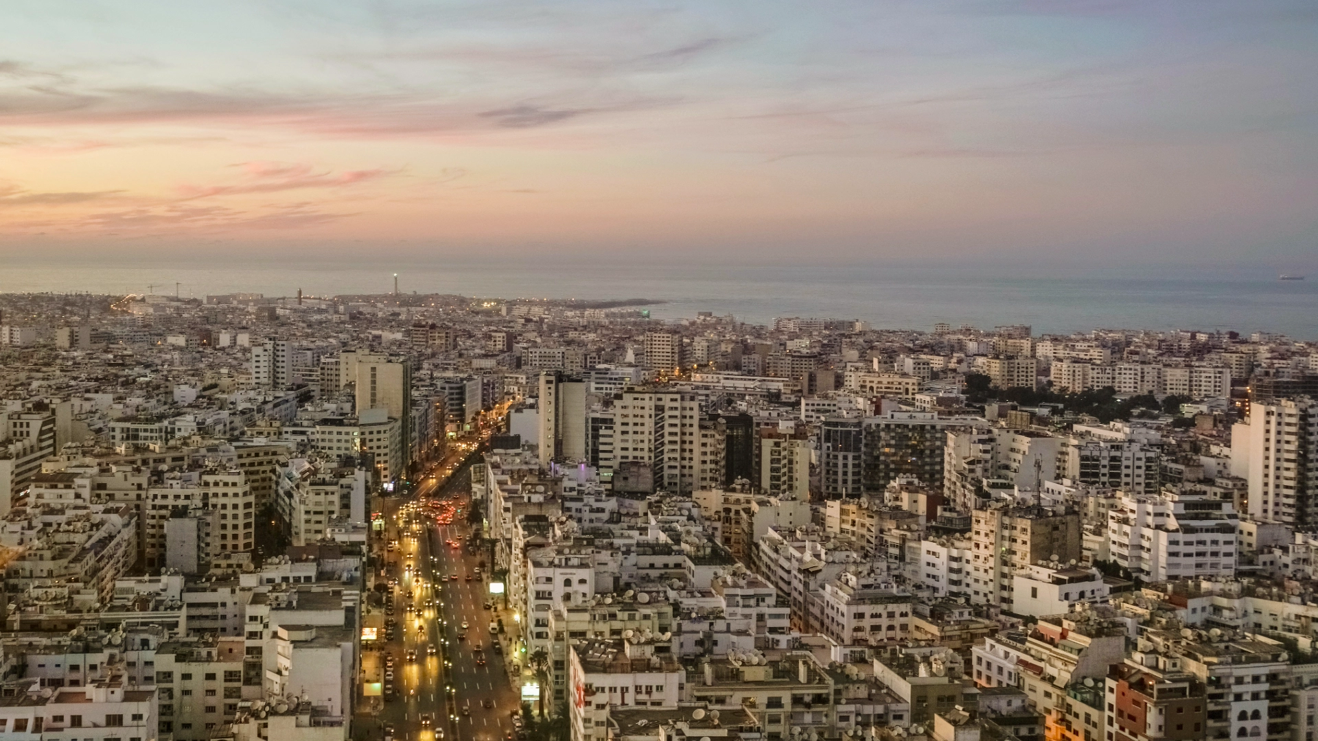 Casablanca rooftop Atlantic sunset Morocco