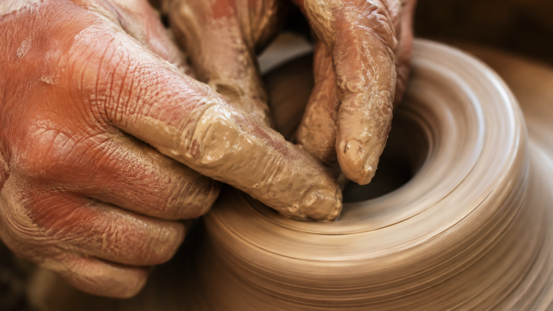 Moroccan artisan creating traditional decorative craft in a sunlit workshop