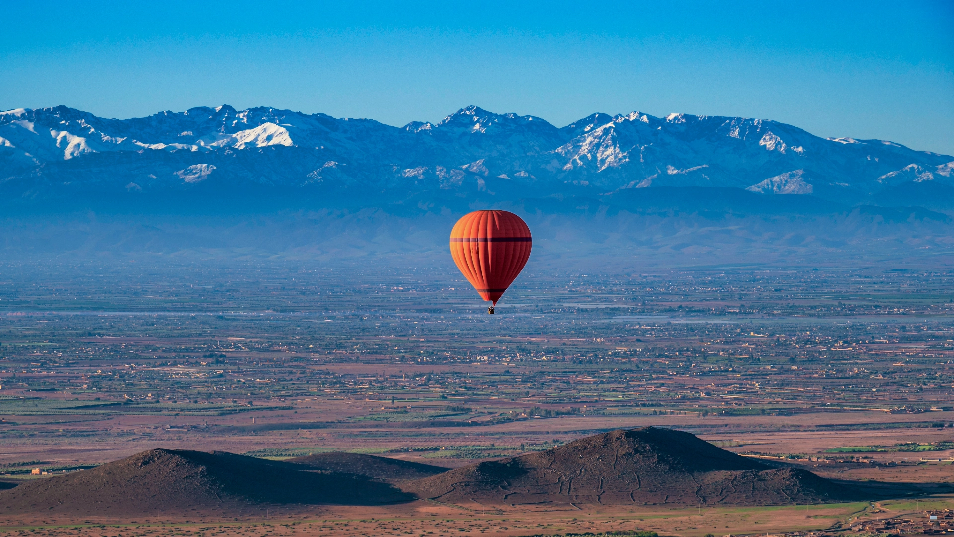 Marrakech hot air balloon Atlas Mountains Morocco sunrise
