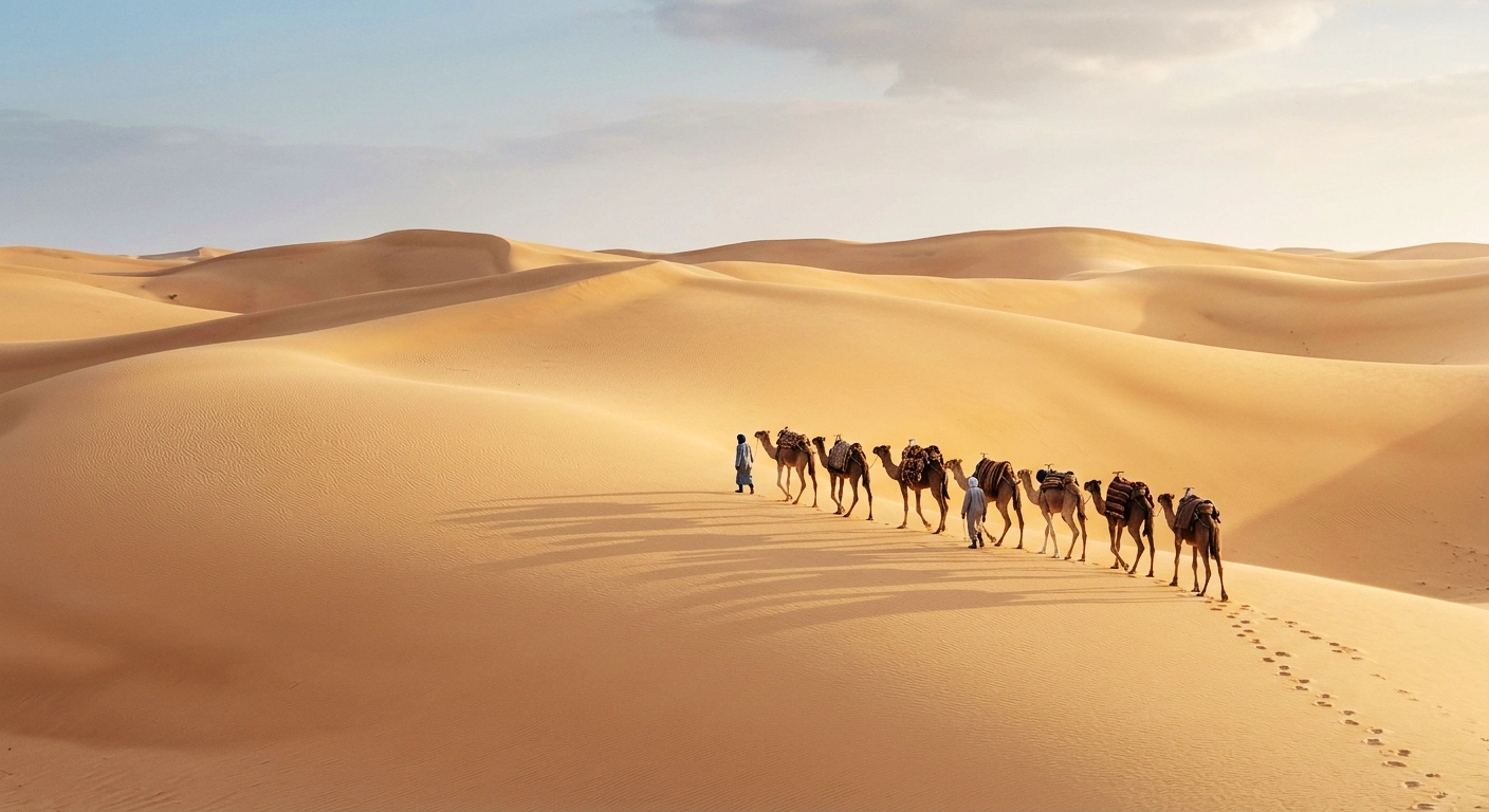 Dunes in the Moroccan Sahara near Erg Chebbi