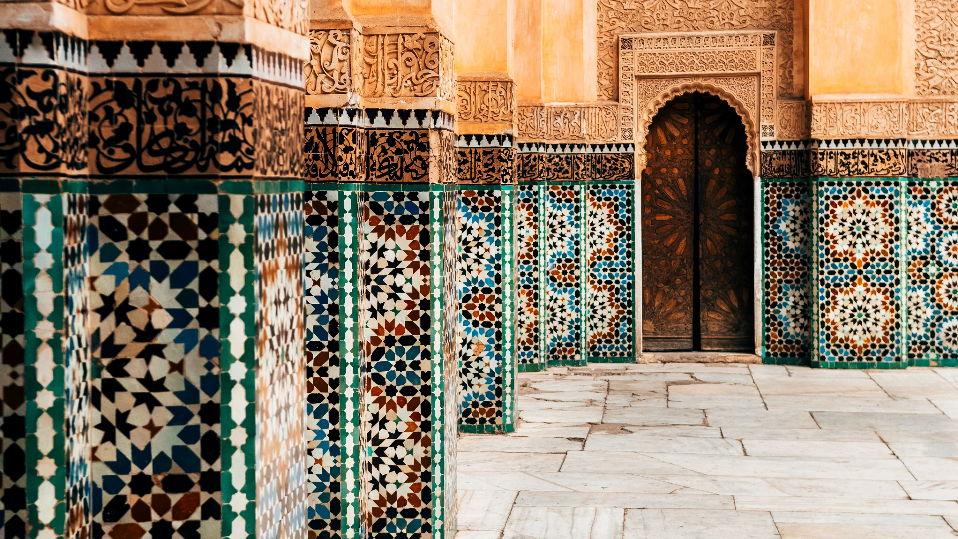 Fes Morocco Bou Inania architecture detail