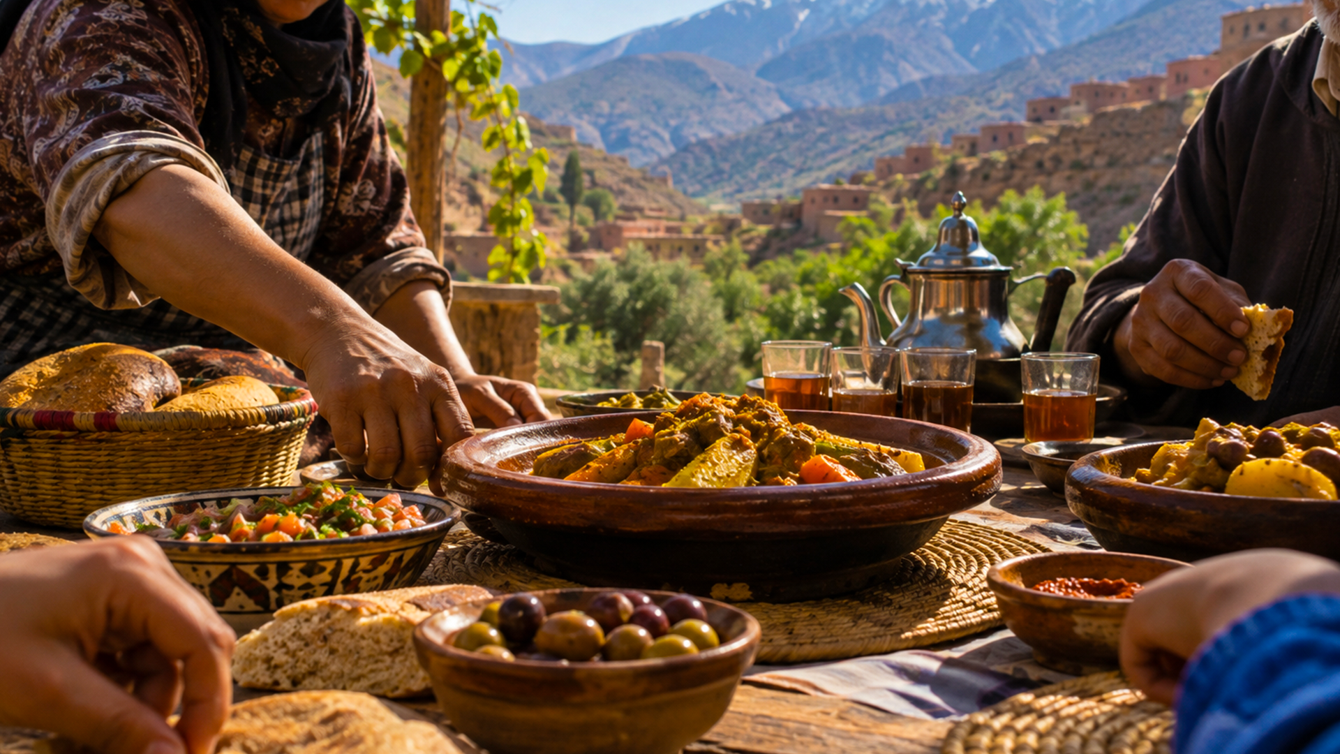High Atlas Morocco Amazigh family meal traditional food