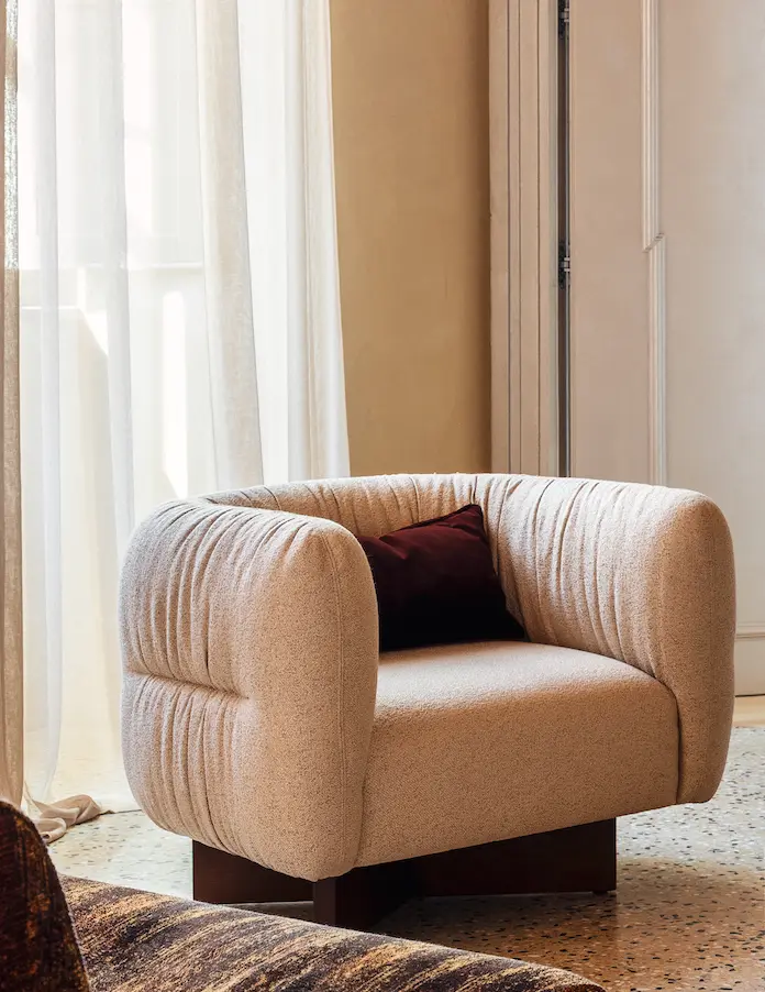 Elegant hotel room interior at Experimental Roma