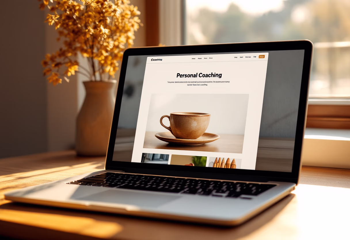 image of a laptop displaying a coaching blog