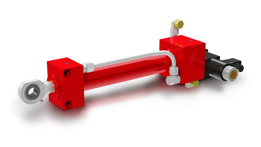 Differentialzylinder für Axialbewegungen in einer Abrundmaschine - individueller Hydraulikzylinder von AROS Hydraulik