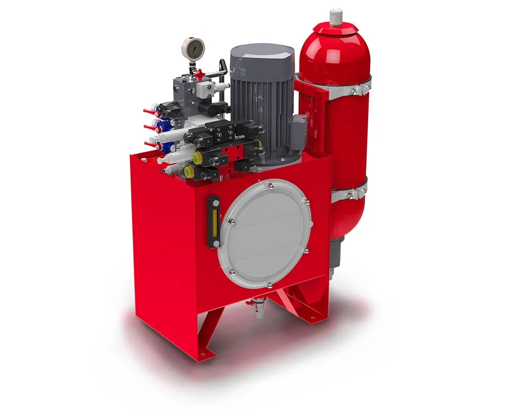 AROS Hydraulikaggregat für Wasserkraftanlage mit Sonder-Höhenverkettung