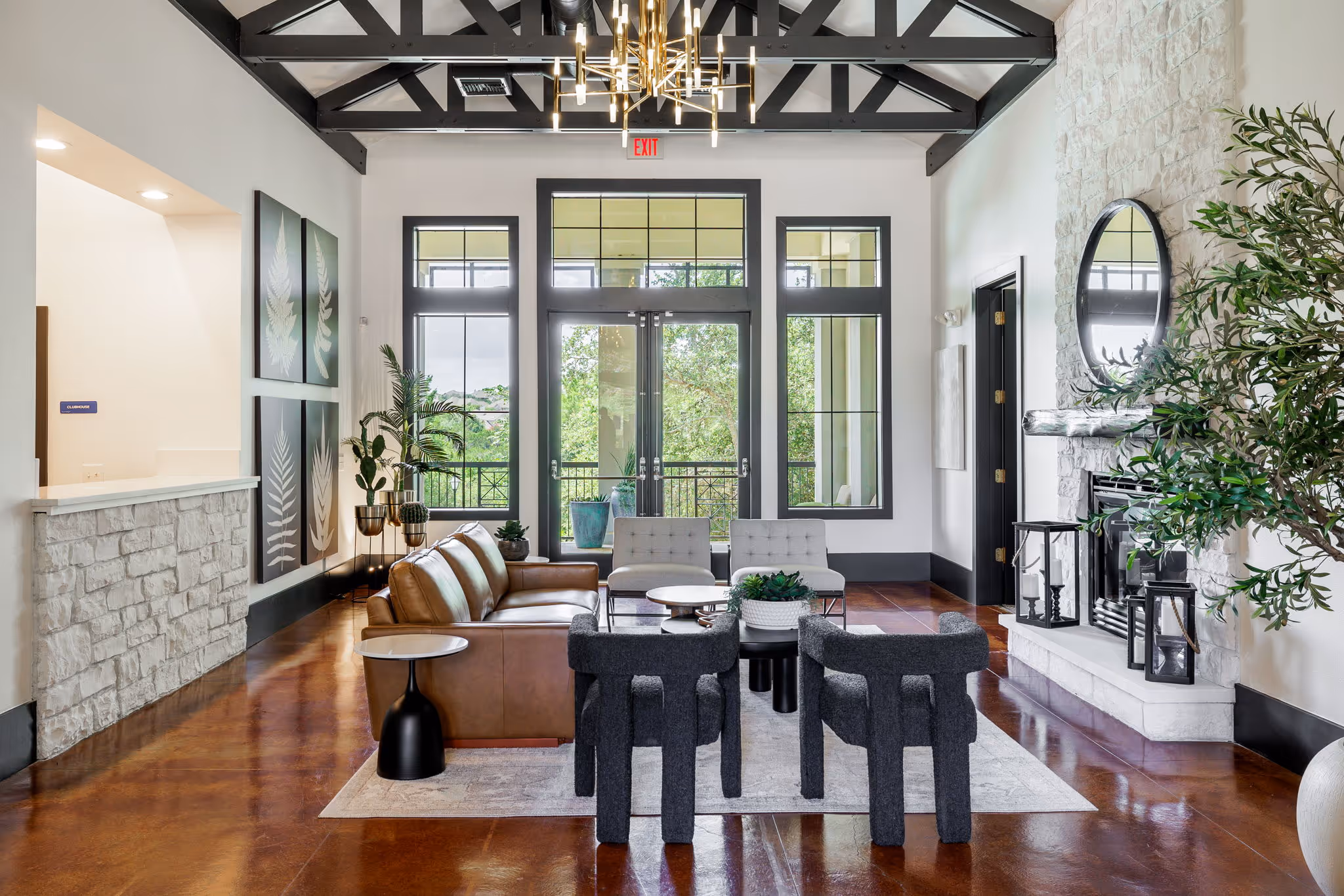 Club Housing lounge with seating area