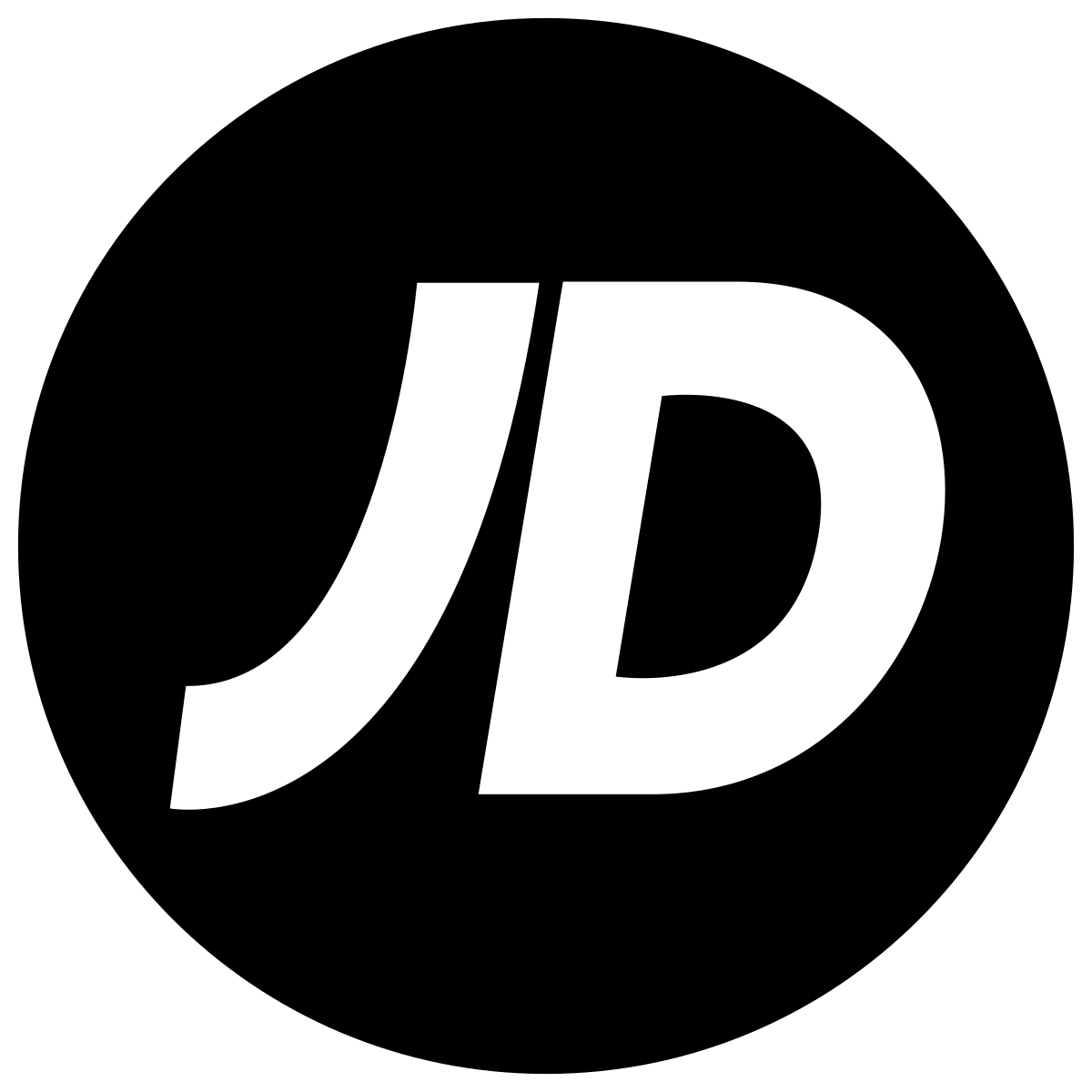 JD Sports logo in bold black letters with a stylized S.