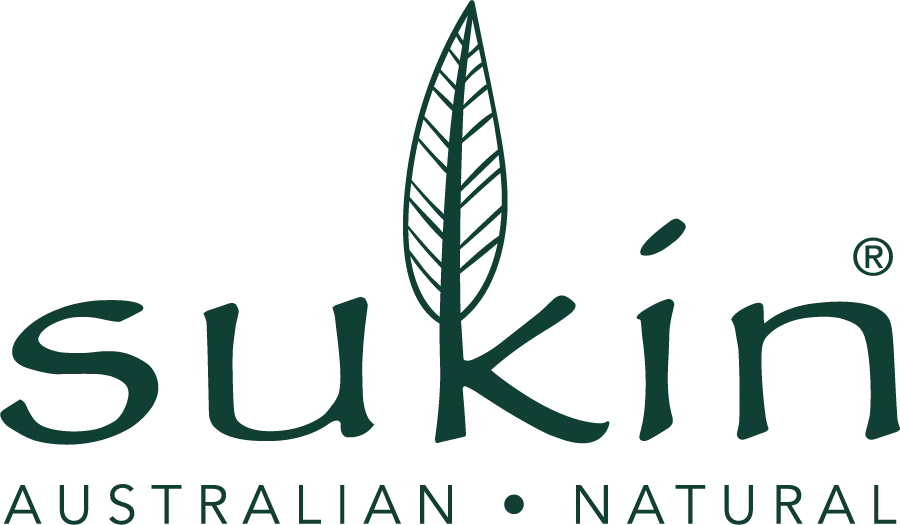 Sukin logo with a stylized leaf integrated into the letter k and the text 'Australian Natural'.