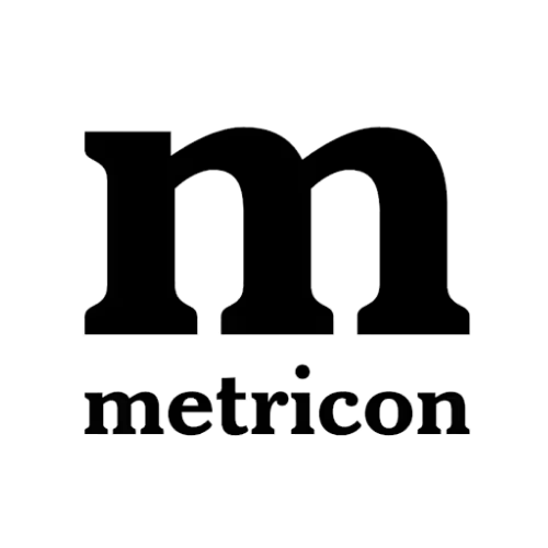 Metricon company logo with stylized 'M' above the word 'metricon'.