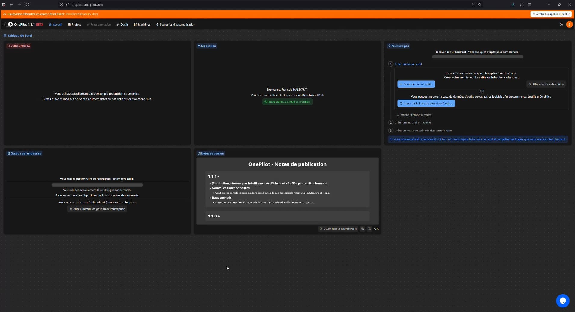 Import outils bSolid