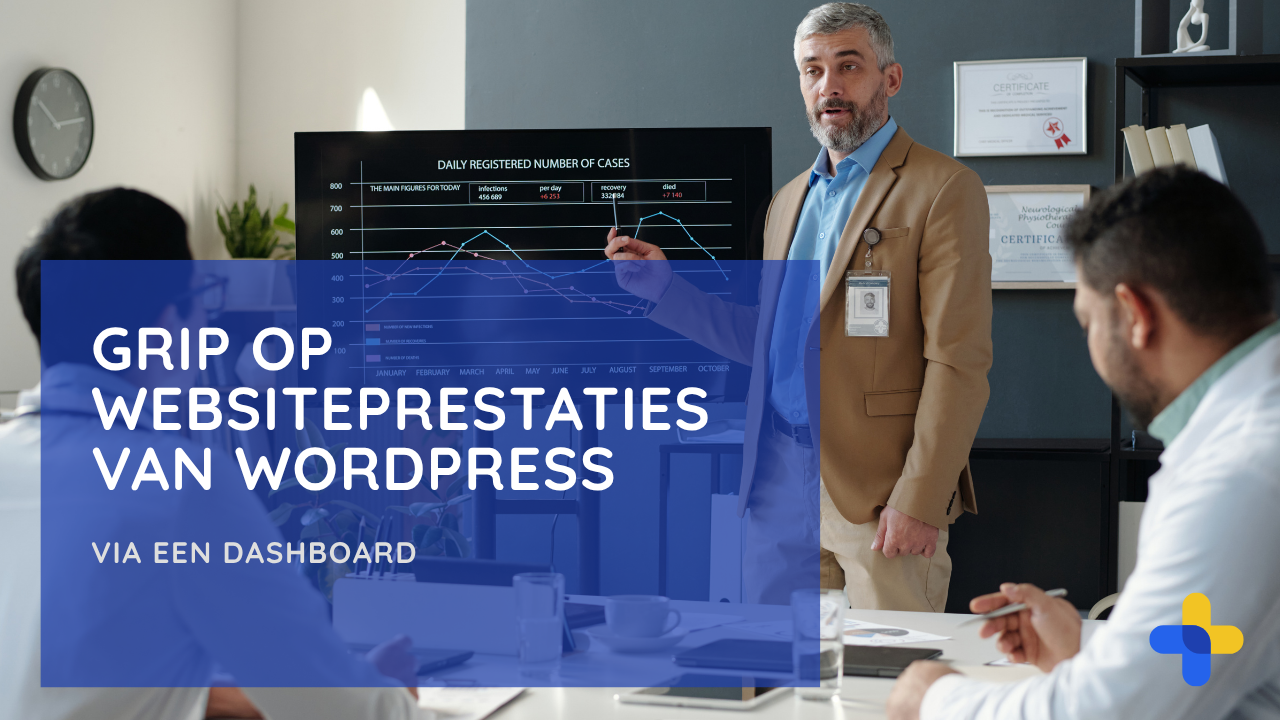 E-commerce manager bekijkt WordPress prestatiemonitoring in een Power BI-dashboard