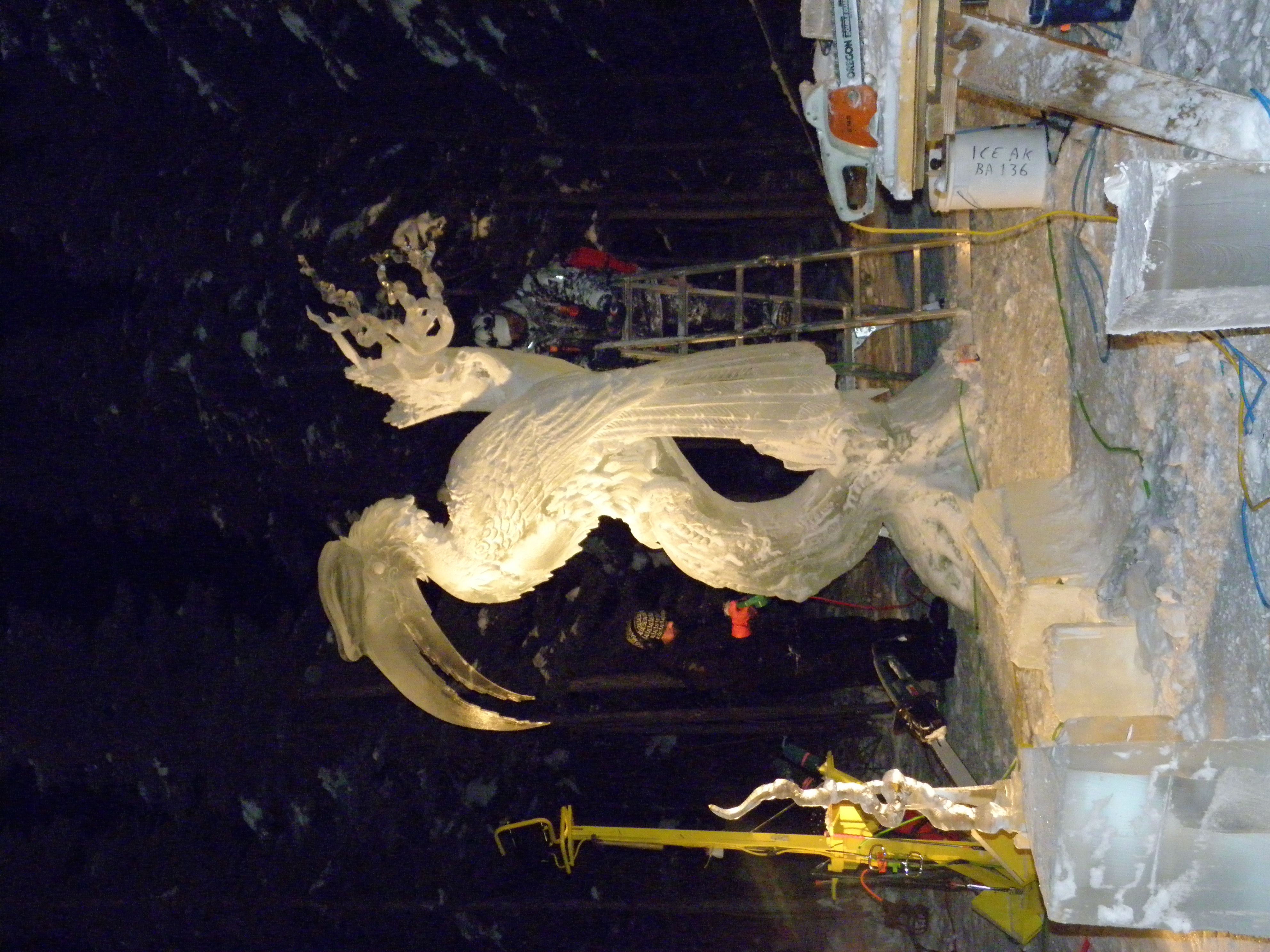 Junichi and Ben Rand working at night