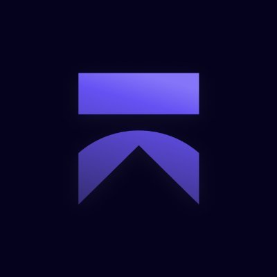 Abstract purple geometric shape on a dark background resembling a stylized bookmark or ribbon.