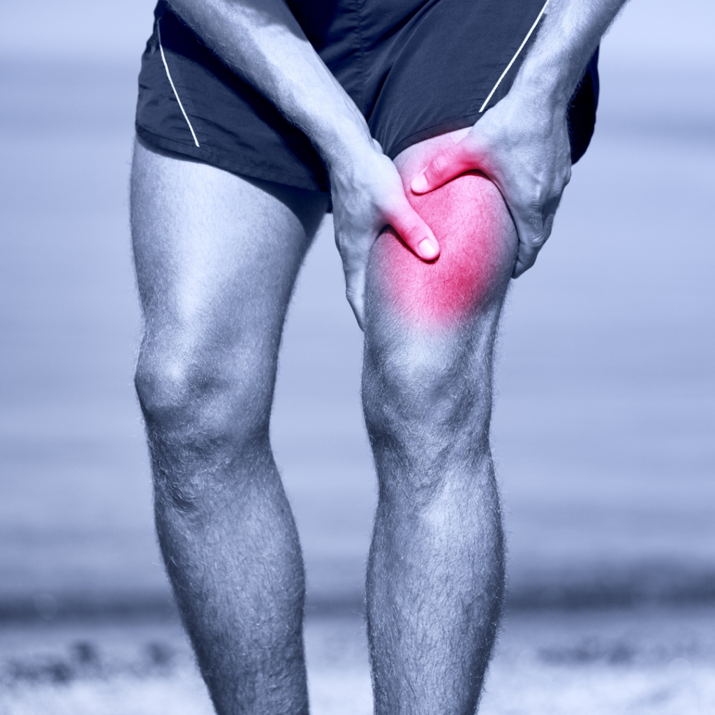 Image of runner with sore muscle from leg inflammation