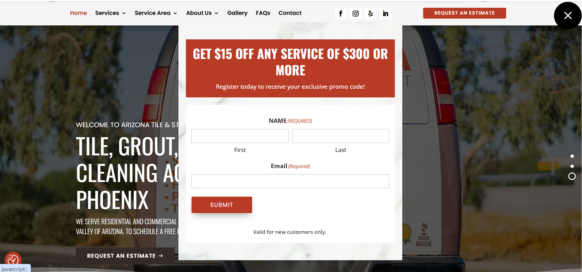 AZ Tile and Grout Cleaning website design