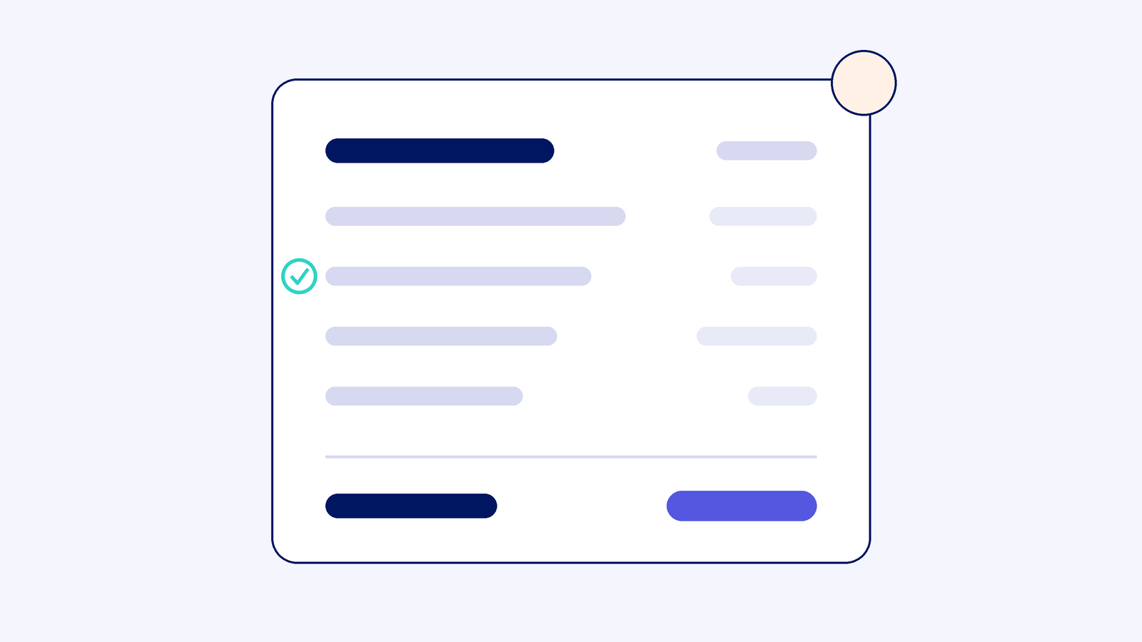 A scope and fee sheet with line items, one ticked, and a highlighted total row