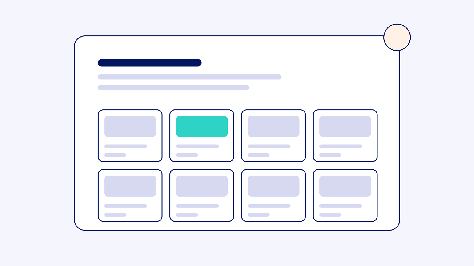 Illustration of a Shopify collection page grid with one product tile highlighted