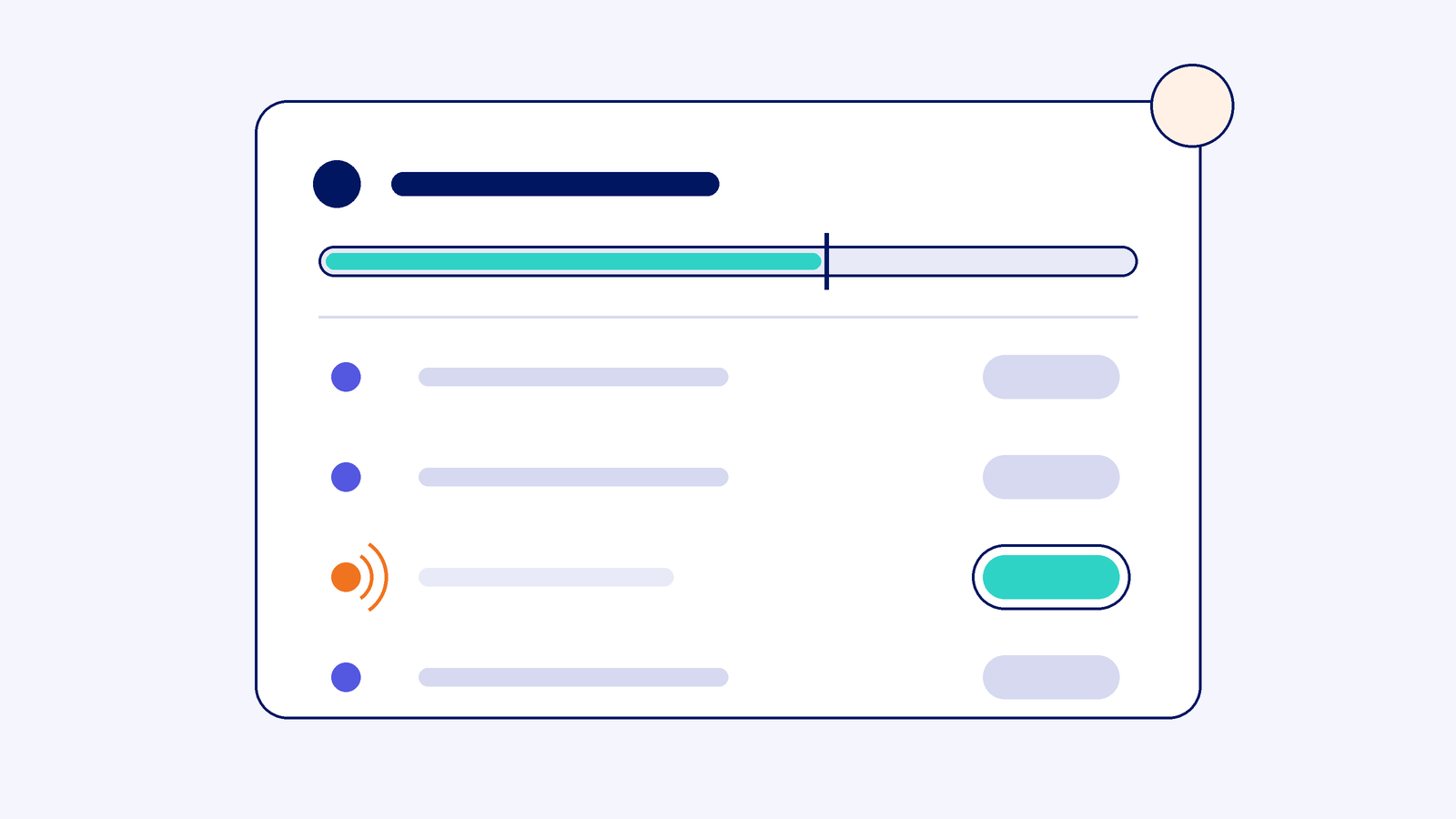 Abstract illustration of a call log with a ring timer at a threshold and a missed call now carrying a price pill
