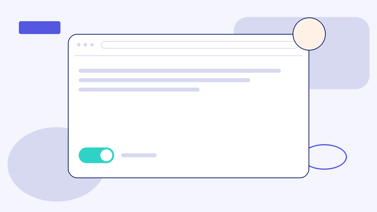 Illustration of a browser window with a toggle switch turned on, representing Google's AI Overviews opt-out control