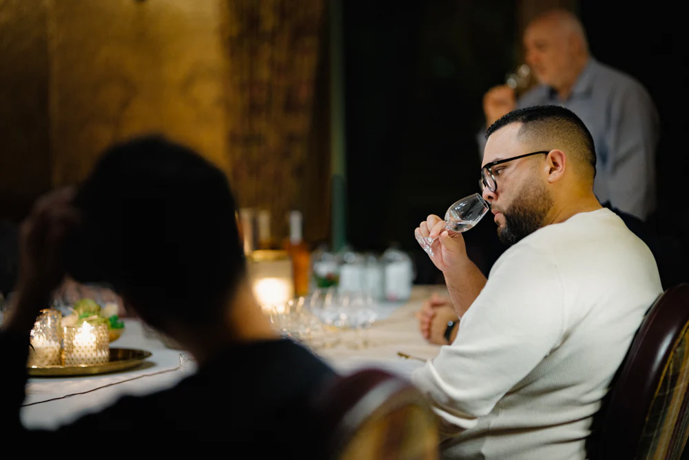 Guests nosing whisky at an Edinburgh Whisky Academy tasting