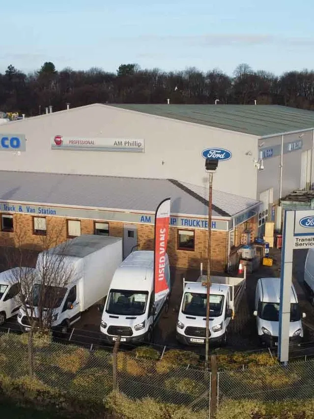 AM Phillip Trucktech dealership with Ford vans on the forecourt