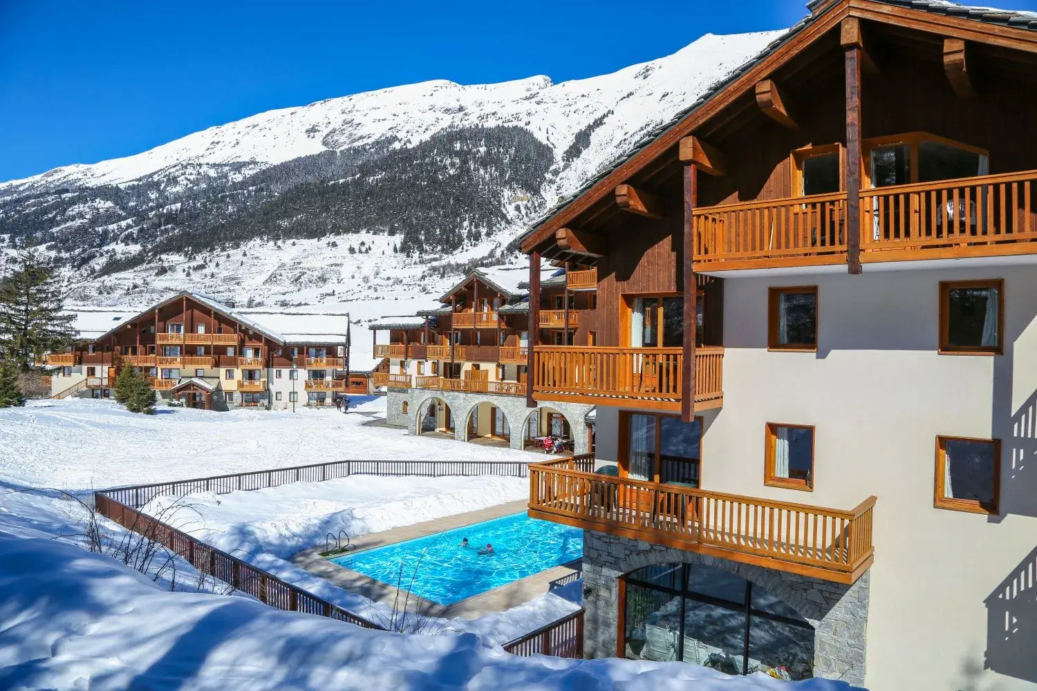 Swimming pool in winter at Les Alpages de Val Cenis