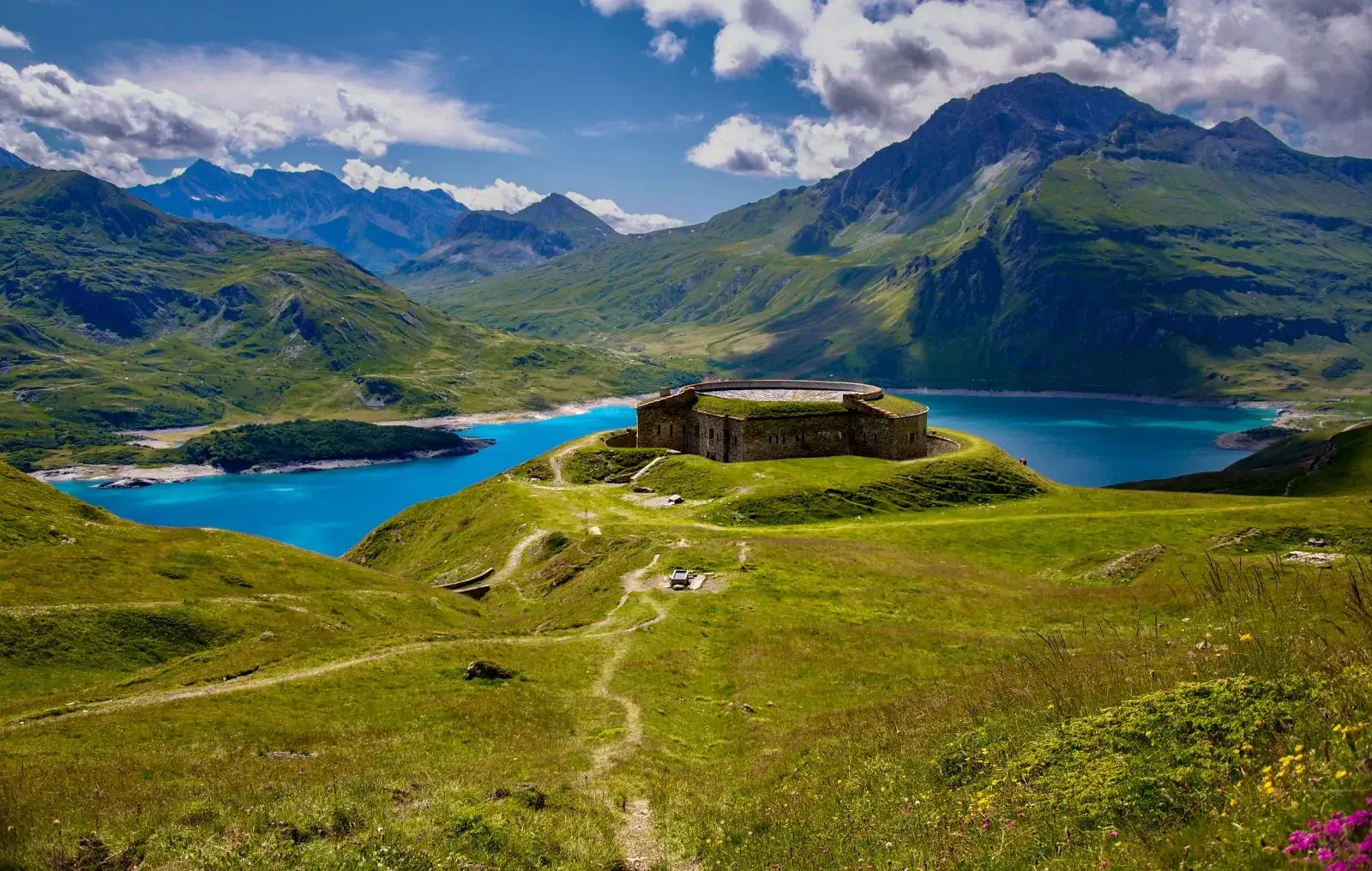 Mont Cenis lake in summer