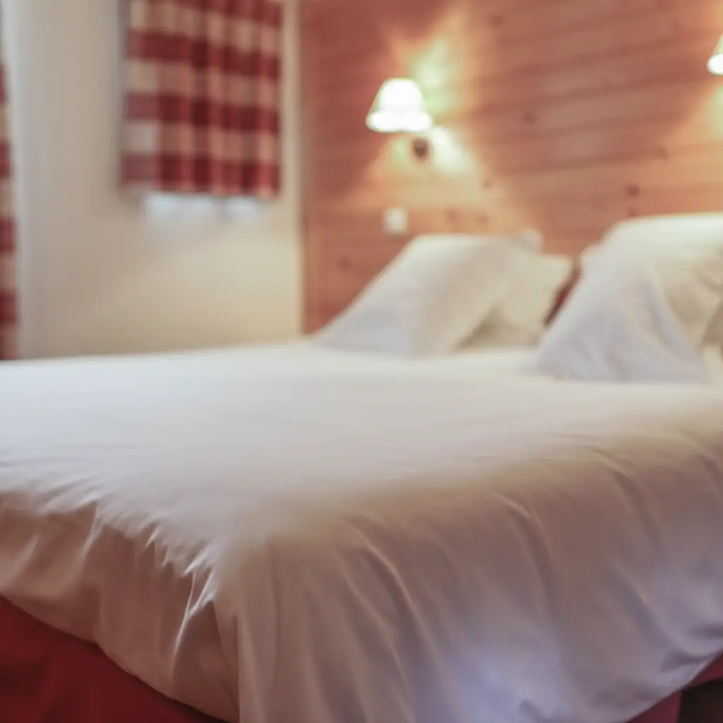 Double bed at Les Alpages de Val Cenis