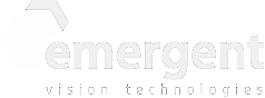 Emergent Vision Technologies logo featuring a stylized hexagonal graphic and the company name.