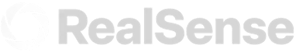 RealSense company logo with circular aperture design.