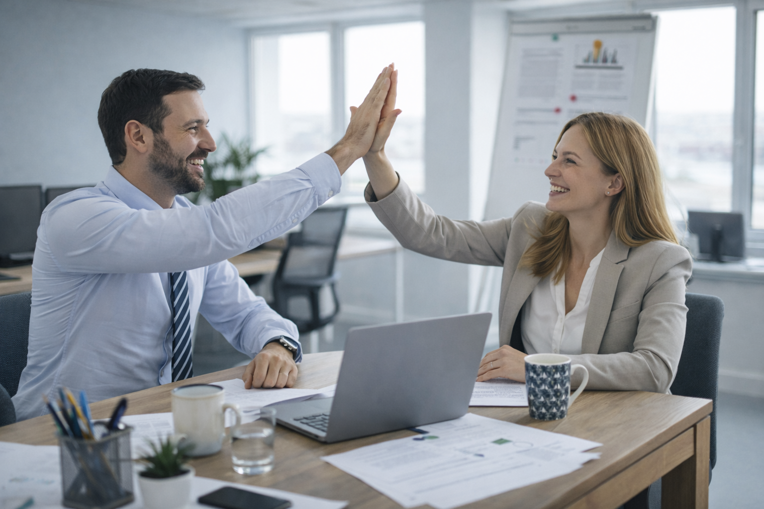 Entrepreneurs collaborating while building structured e-commerce systems focused on long-term growth and execution