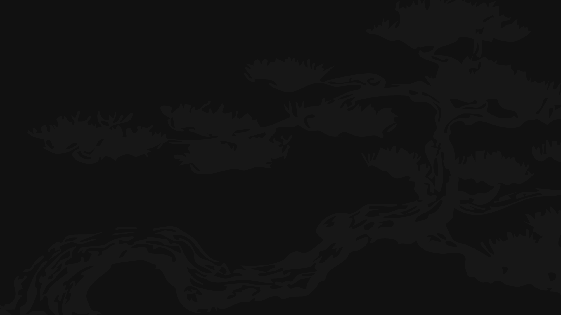 Silhouette of tree branches and foliage against a dark background.