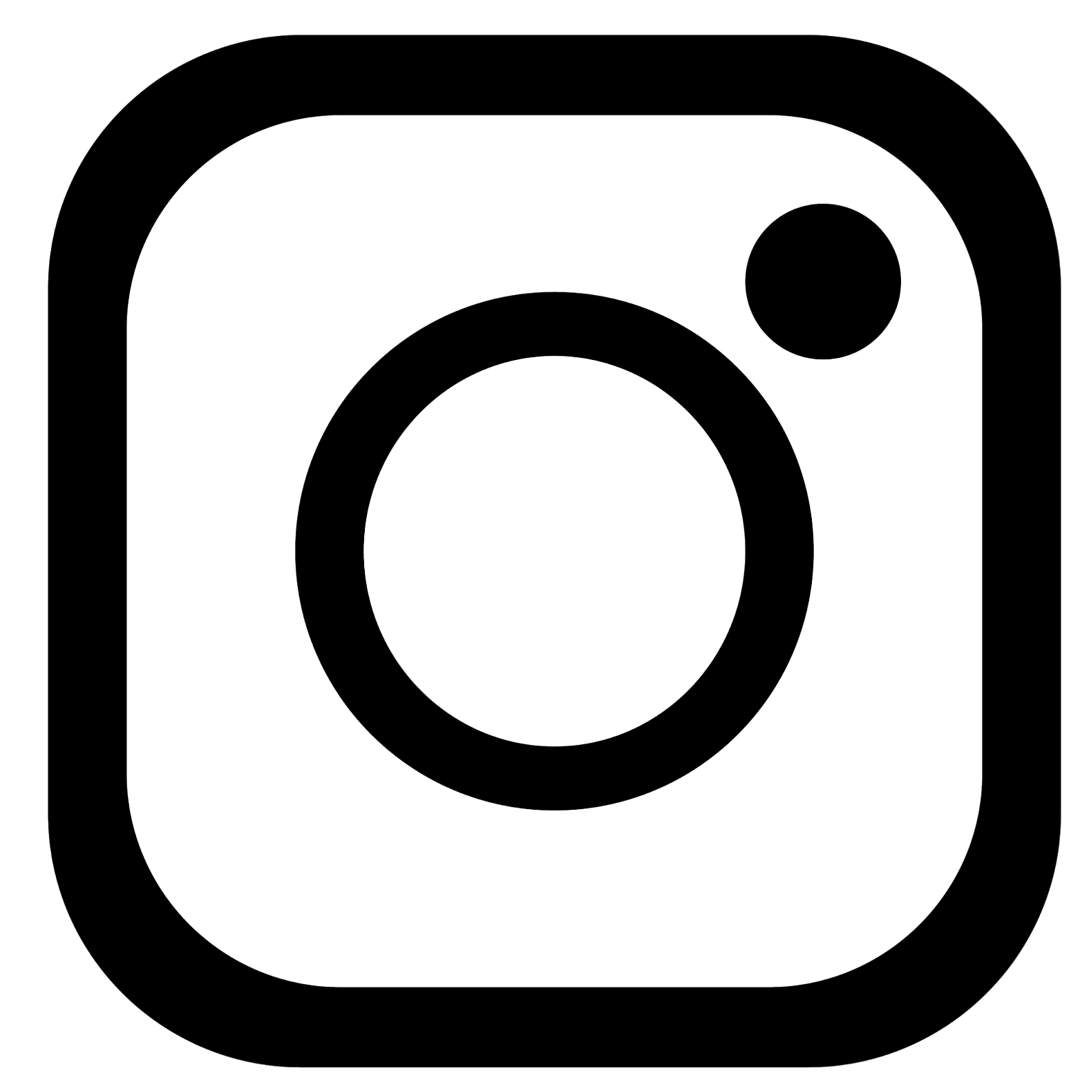 Instagram logo icon in black and white.