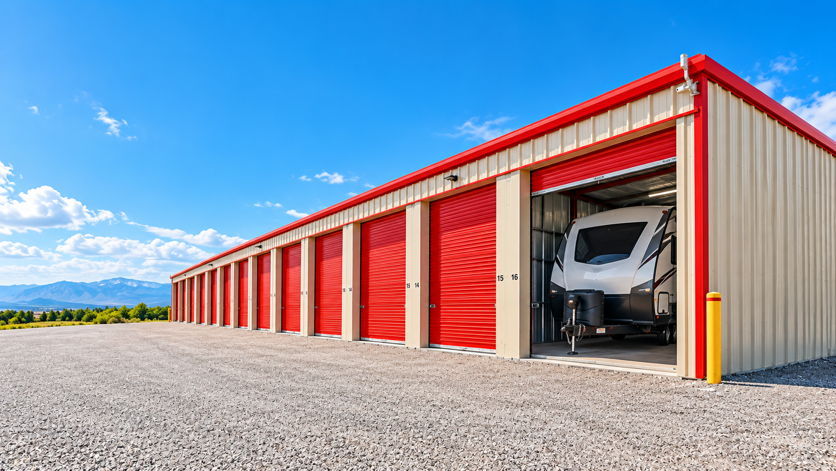 Drive-up RV and camper storage units at Storage Units Idaho Falls