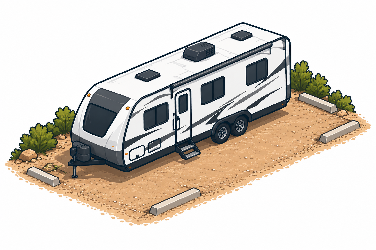 Size diagram for an outdoor parking spot