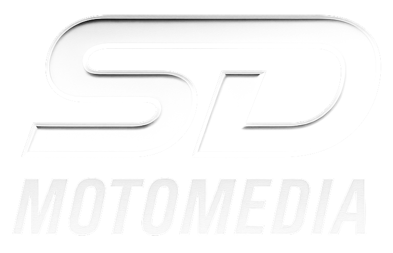 Stylized SD logo above the word MOTOMEDIA in bold uppercase letters.