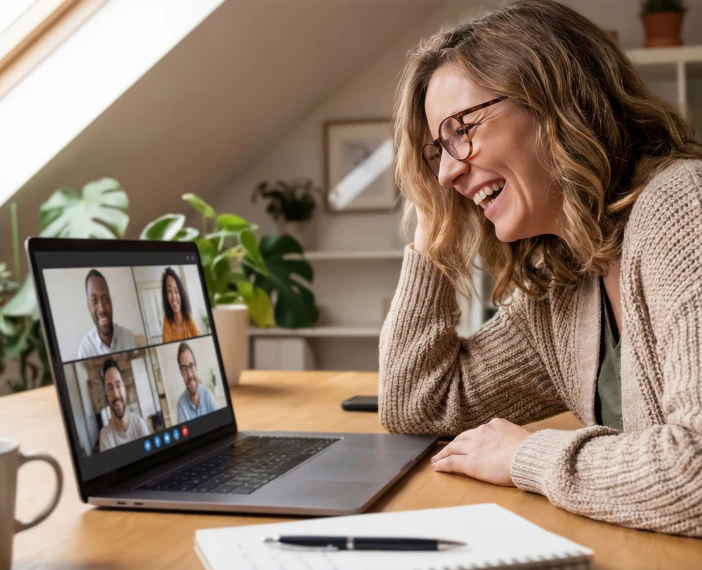 Image of woman in a remote video conference