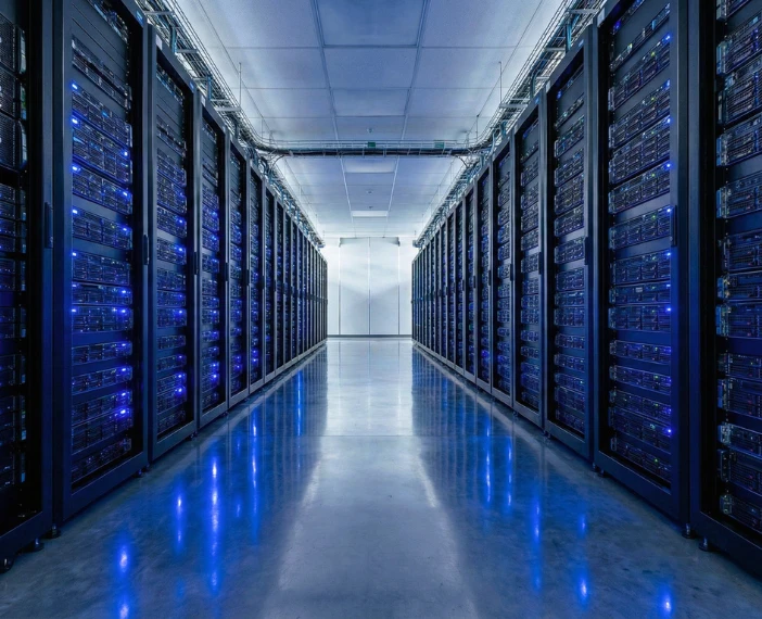 Image of server racks representing scalable server resources