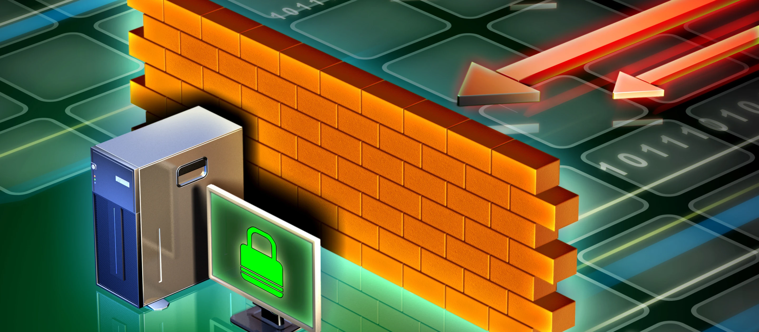 Drawing of firewall protecting devices