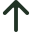 Green upward-pointing arrow icon.