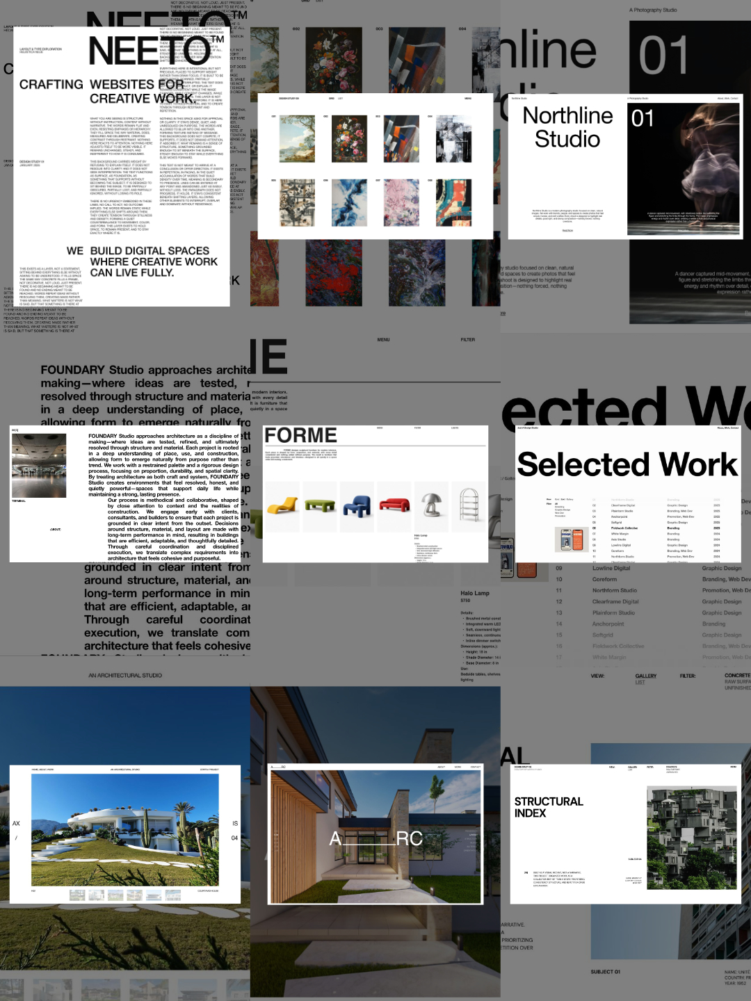 Editorial website design studies by Neeto Studio