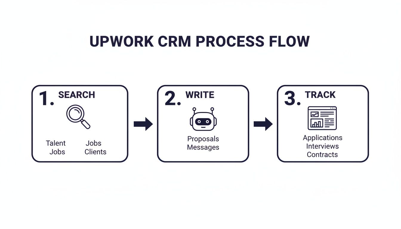Infographic about upwork crm tool