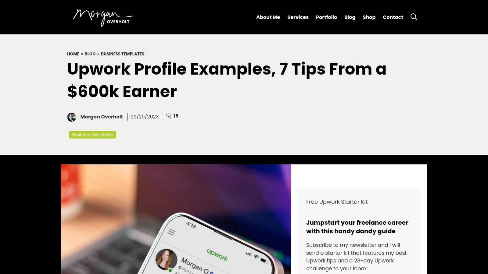 Morgan Overholt — Upwork Profile Examples: 7 Tips From a $600k Earner
