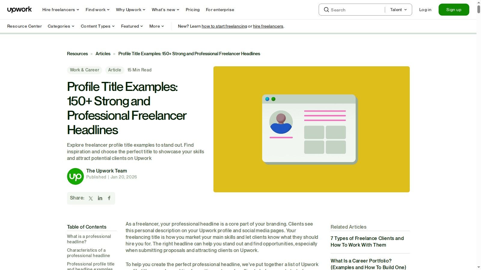 Upwork — Profile Title Examples: 150+ Strong Freelancer Headlines